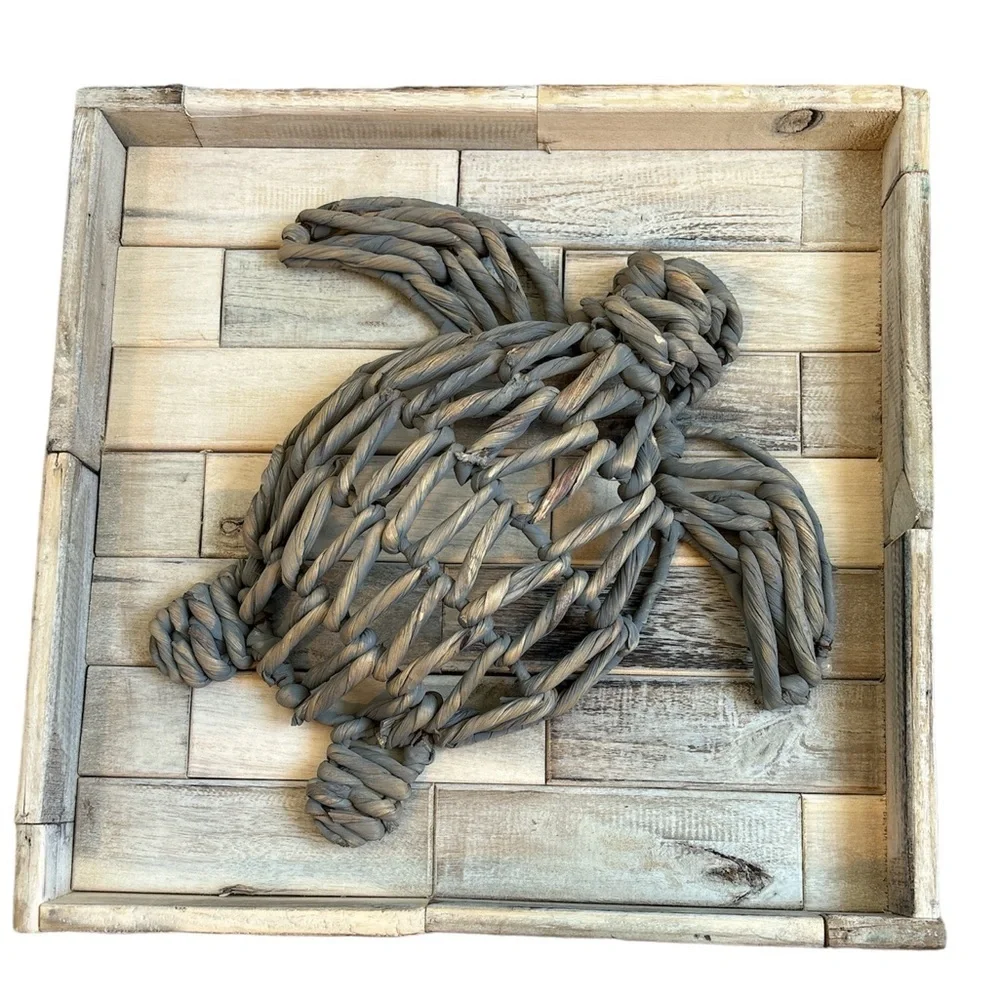 Rustic‎ Gray Woven Turtle Wall Art